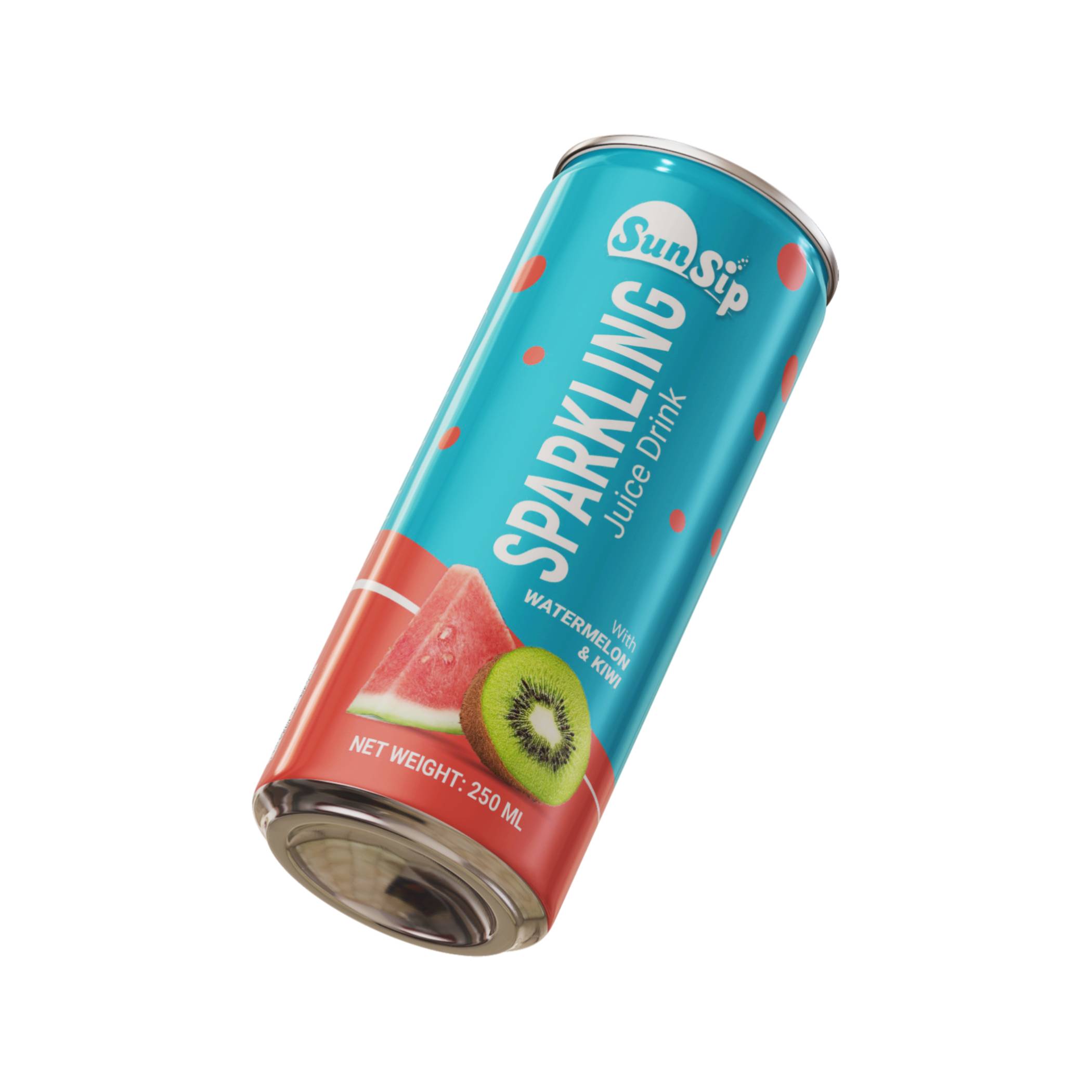 250ml SunSip Watermelon & Kiwi Sparkling Juice Drink | OEM Fruit Sparkling Can