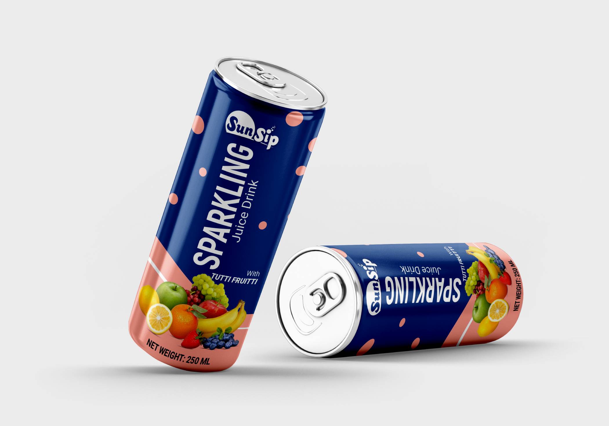 250ml SunSip Tutti Fruitti Sparkling Juice Drink | OEM Fruit Sparkling Can_3