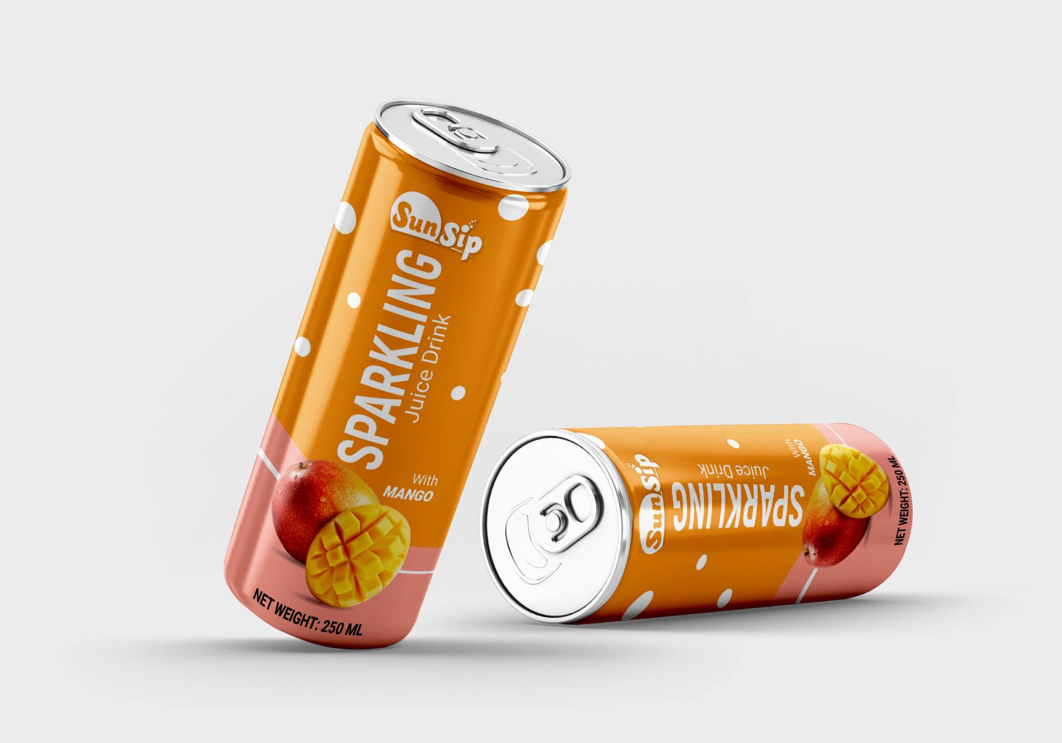 250ml SunSip Mango Sparkling Juice Drink | OEM Fruit Sparkling Can_3