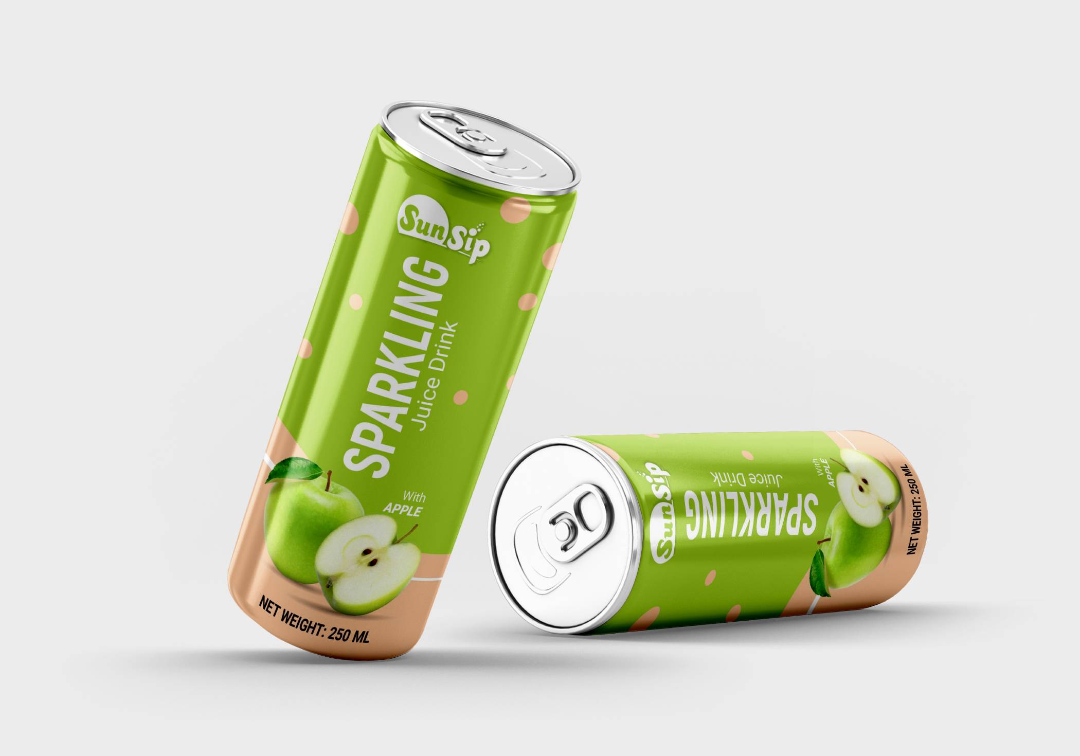 250ml SunSip Apple Sparkling Juice Drink | OEM Fruit Sparkling Can_3