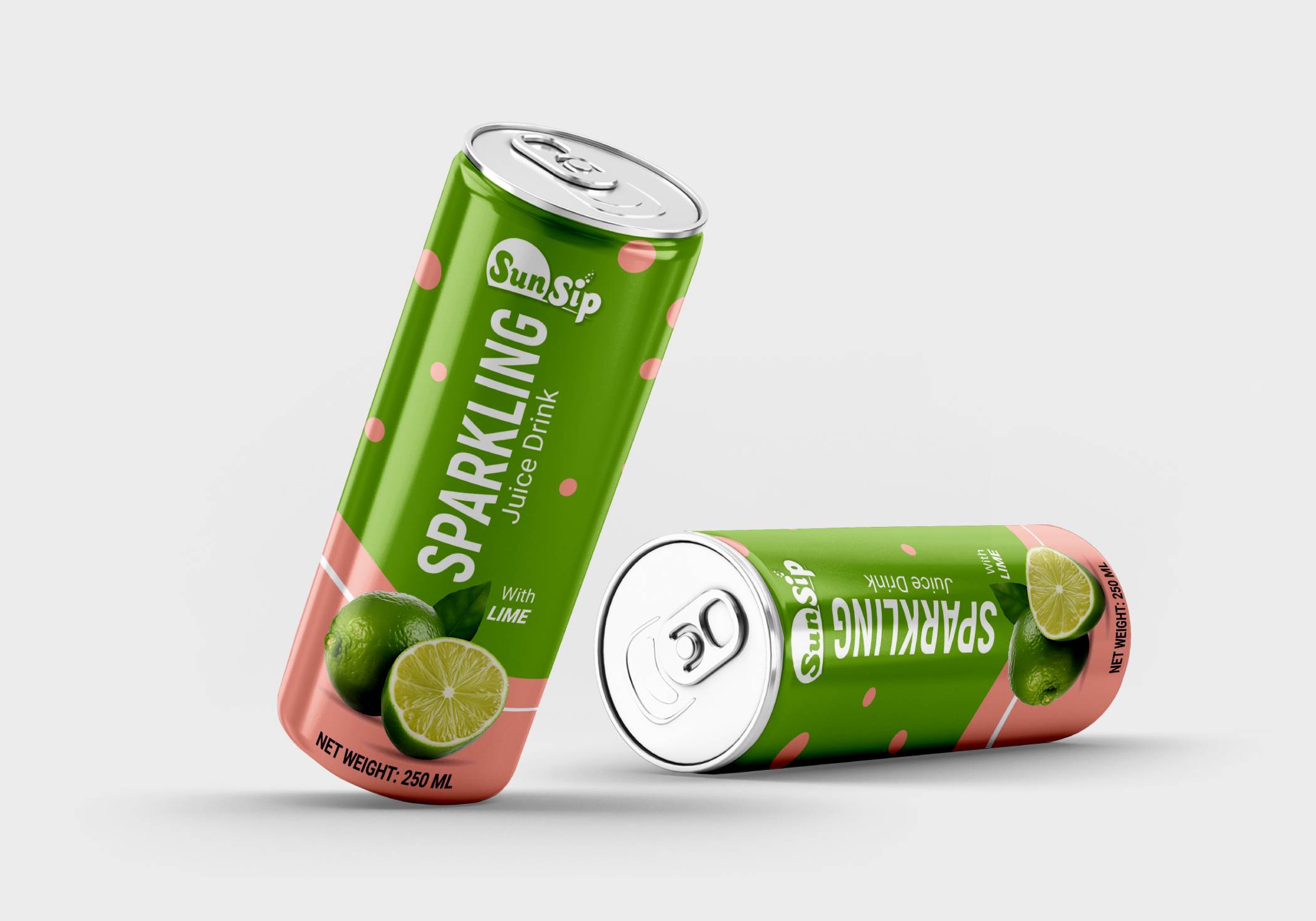 250ml SunSip Lime Sparkling Juice Drink | OEM Fruit Sparkling Can_3
