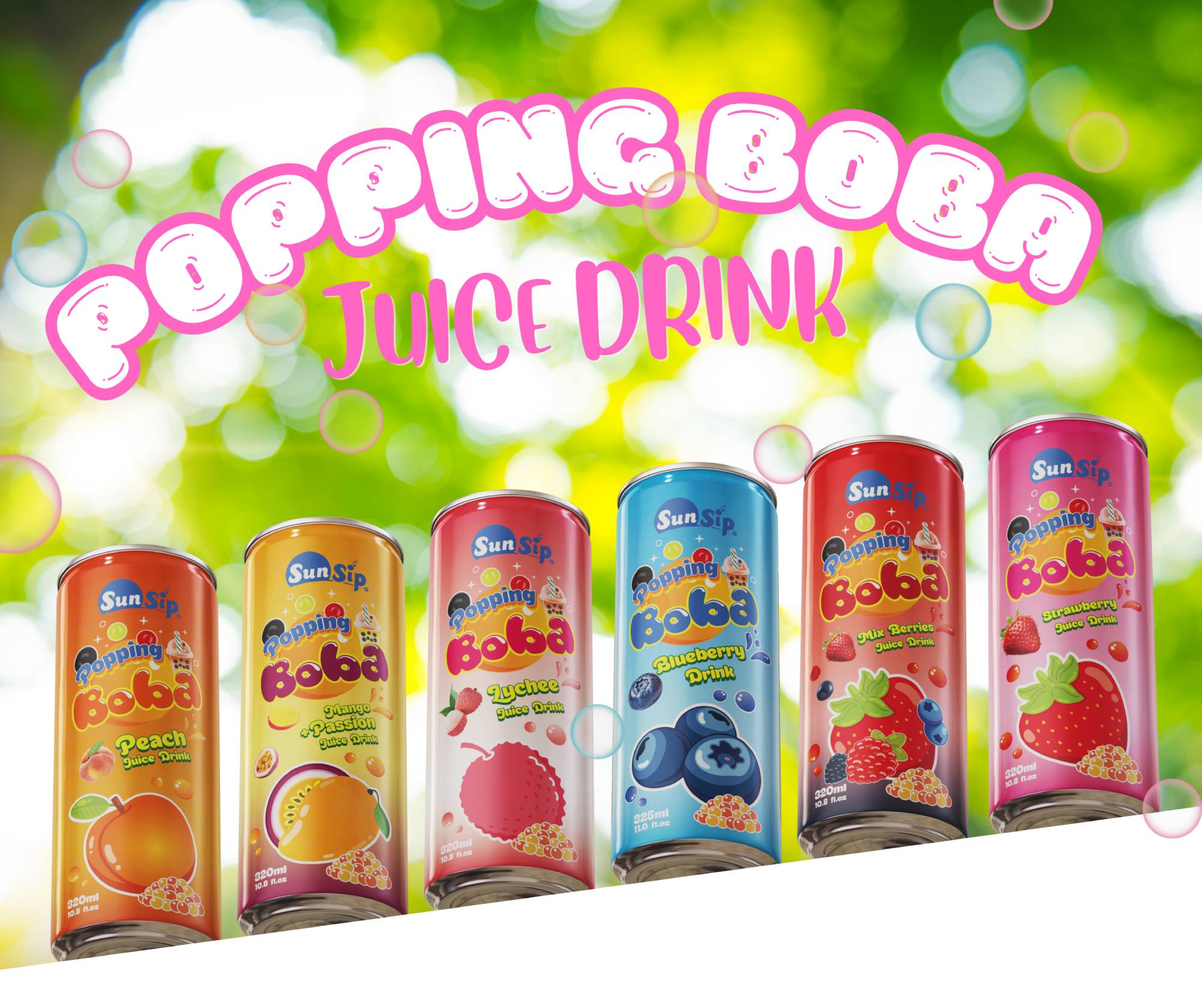 330ml SunSip Strawberry Popping Boba Juice Drink | OEM Bubble Tea Supplier_4