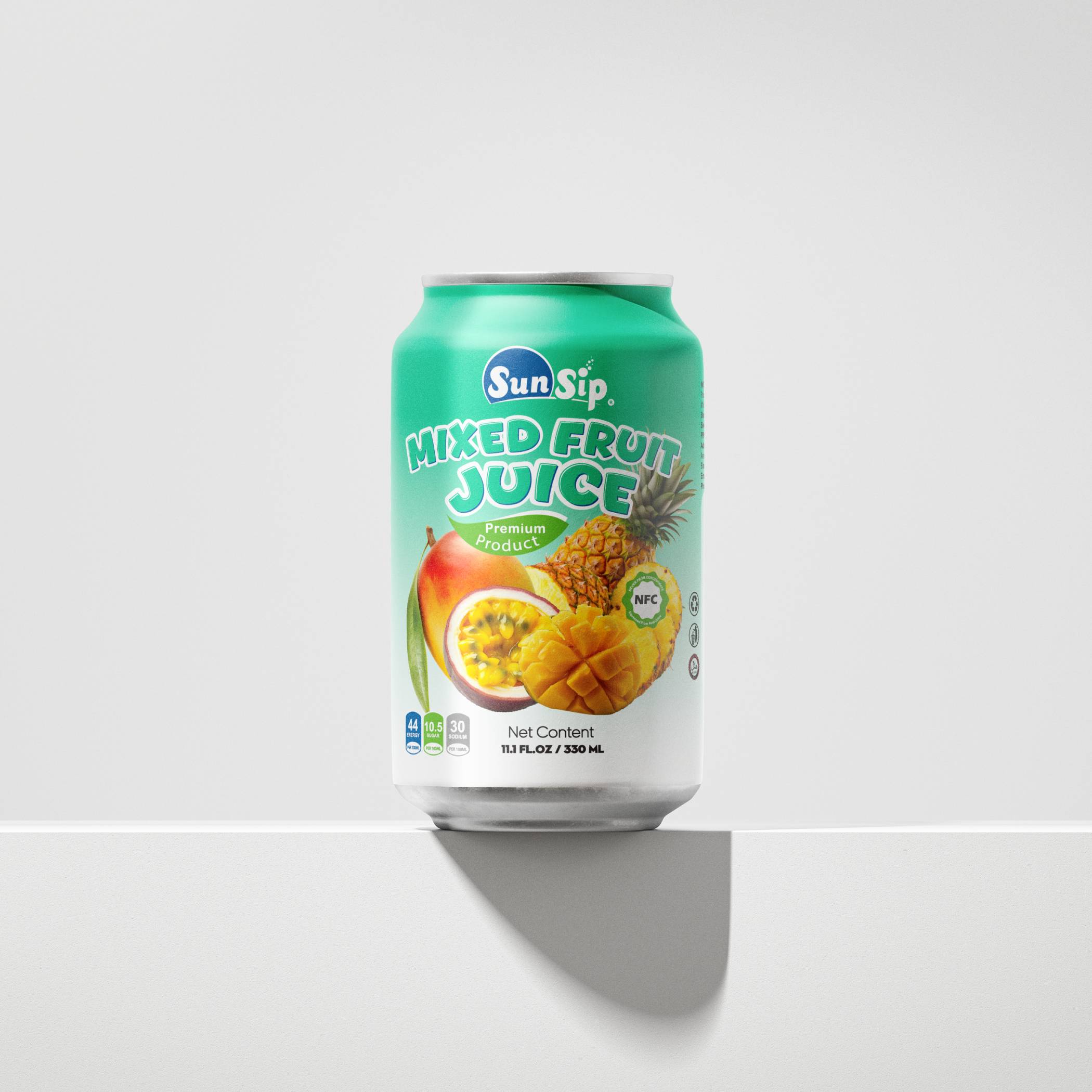 330ml SunSip Mixed Fruits Juice Cocktail Drink NFC, Not From Concentrate_2