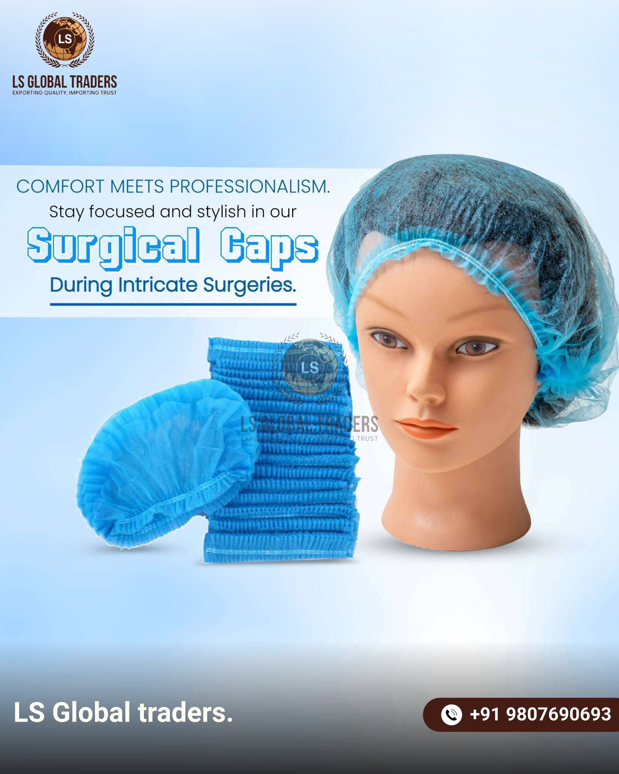 Disposable Non-Woven Bouffant Head Cover Cap | Medical, Surgical & Industrial Use | OEM Manufacturer & Exporter_17