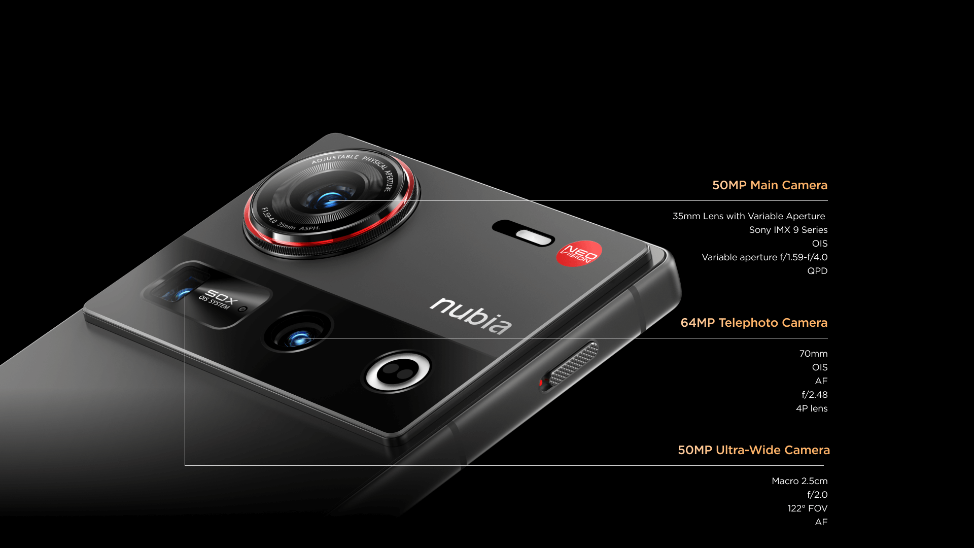 ZTE nubia Z70 Ultra 24GB RAM 1TB ROM Dual SIM 5G Factory Unlocked Smartphone – Black (EU Version)_7