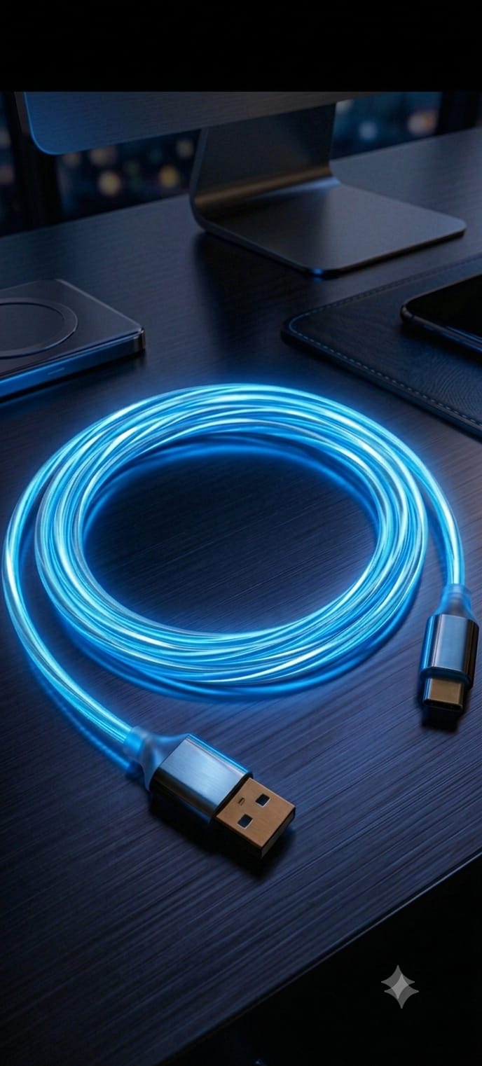 LED RGB Fast Charging Cable for Car - Type-C / Lightning⁠_3