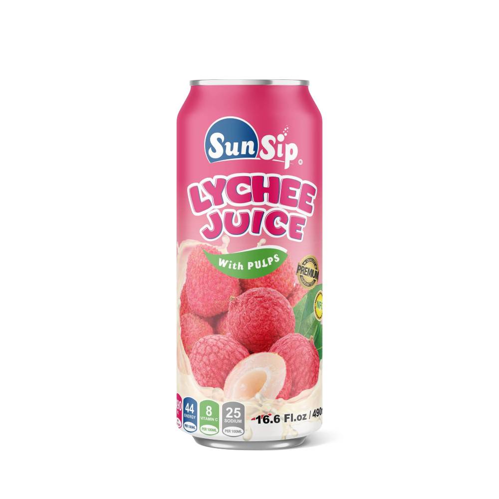 SunSip Lychee Juice with Pulps 490ml NFC OEM_2