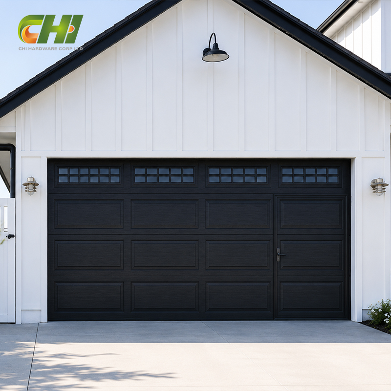 Double Traditional Pedestrian Garage Door with Window for Distributors_2