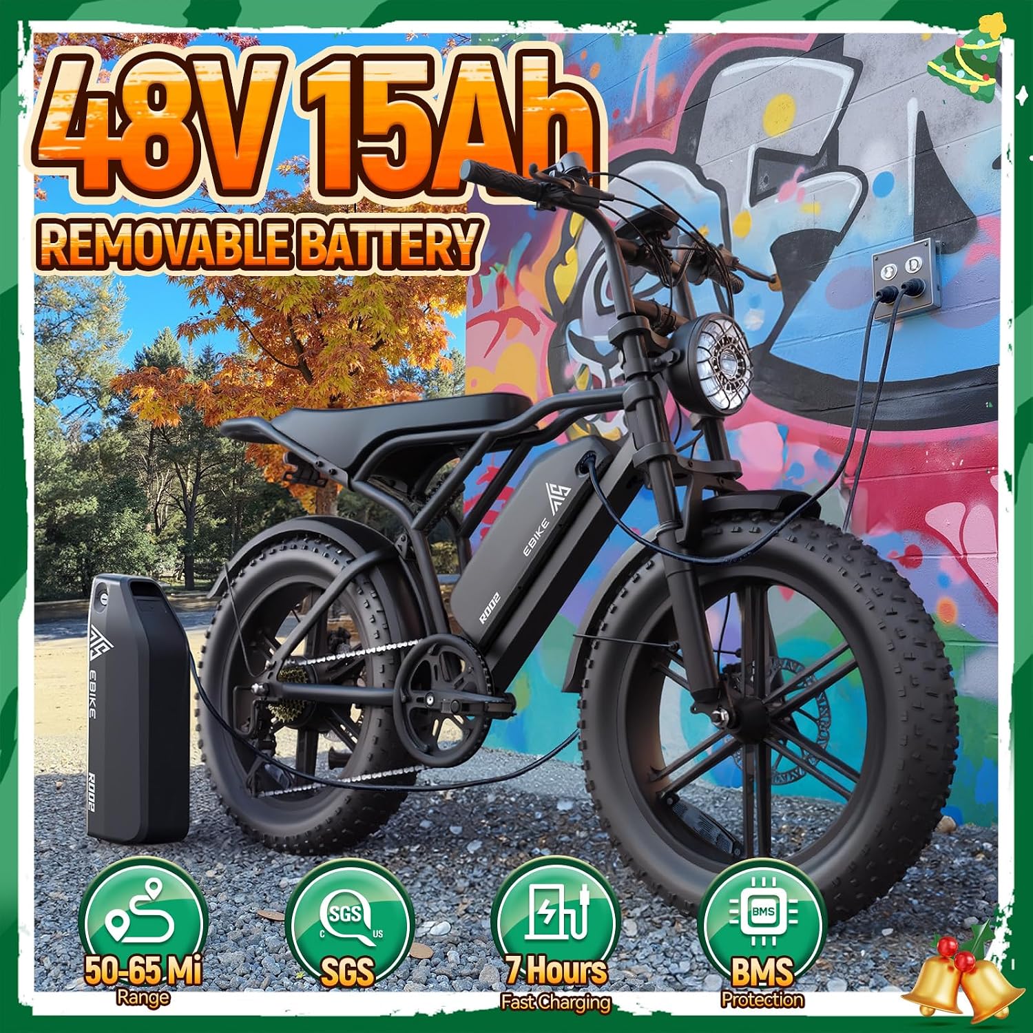TsT Electric Bike 48V 15/25 Ah Battery 2000W Peak Motor 28MPHElectric Dirt Bike_4