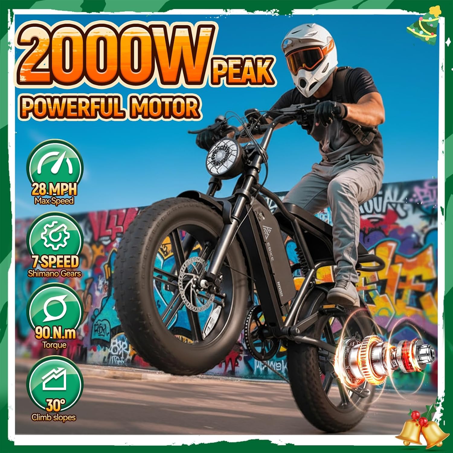 TsT Electric Bike 48V 15/25 Ah Battery 2000W Peak Motor 28MPHElectric Dirt Bike_3