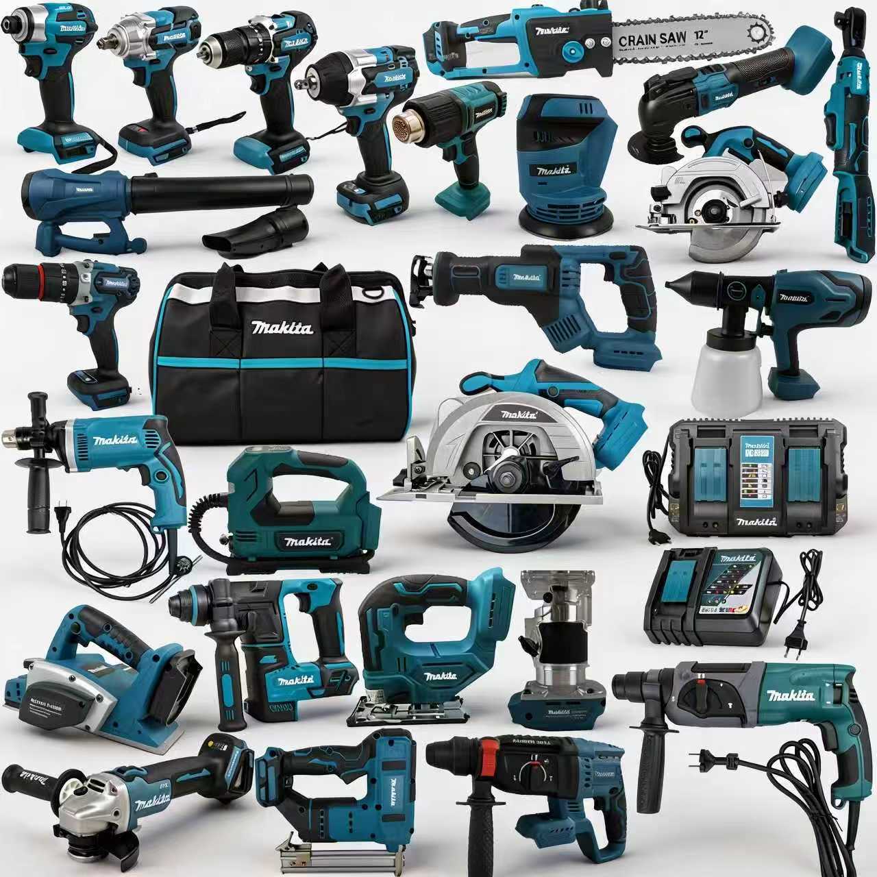 Makita Professional High-performance All-in-one Cordless Power Tool Set High Efficiency Large Torque Fast Charging 18V Tool Kit_2