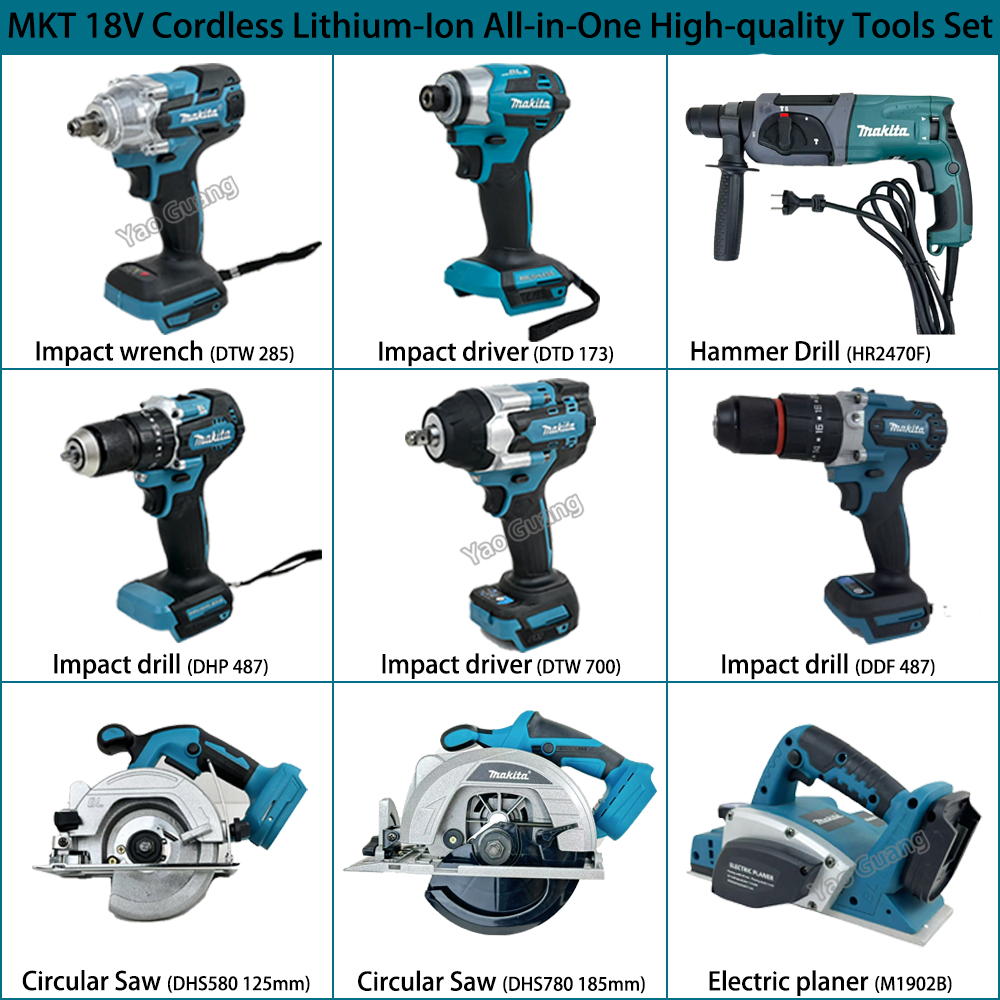 Makita Professional High-performance All-in-one Cordless Power Tool Set High Efficiency Large Torque Fast Charging 18V Tool Kit_6