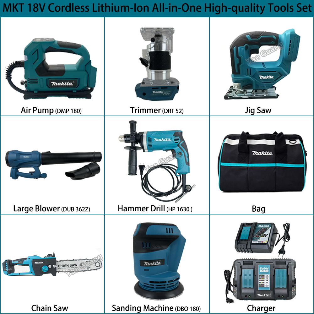 Makita Professional High-performance All-in-one Cordless Power Tool Set High Efficiency Large Torque Fast Charging 18V Tool Kit_5