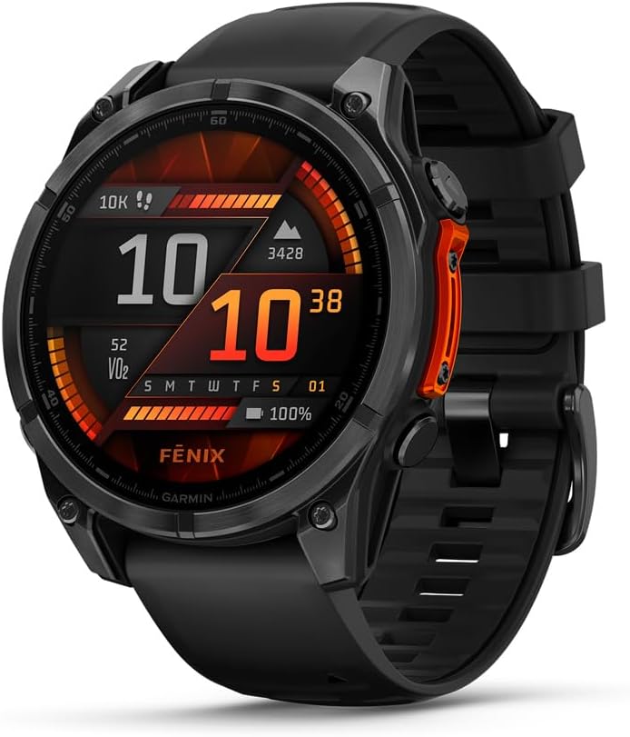 ساعة garmin fenix 8 مقاس 47 مم باللون الأسود