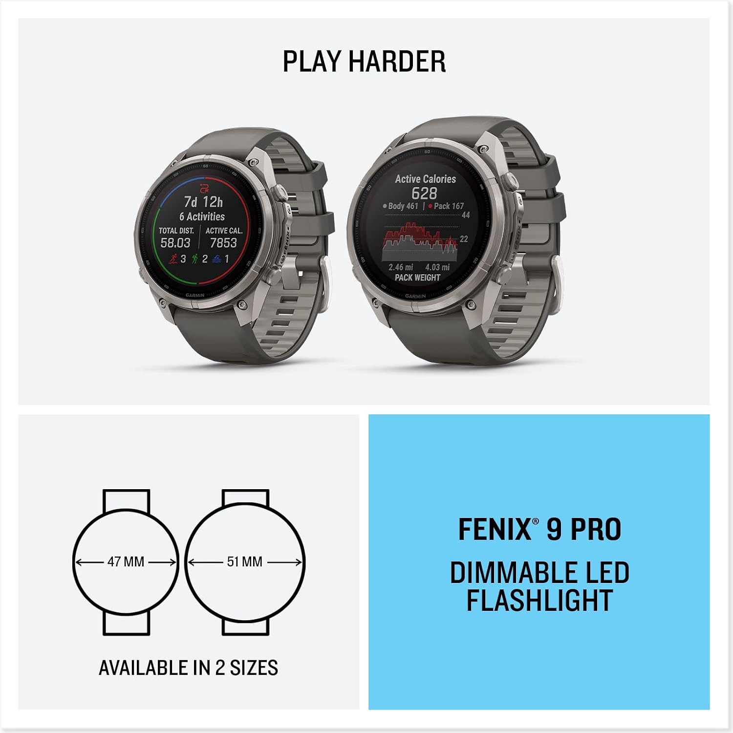 Garmin fenix 9 Pro Solar  inReach Titanium 51mm Graphite/Black_7