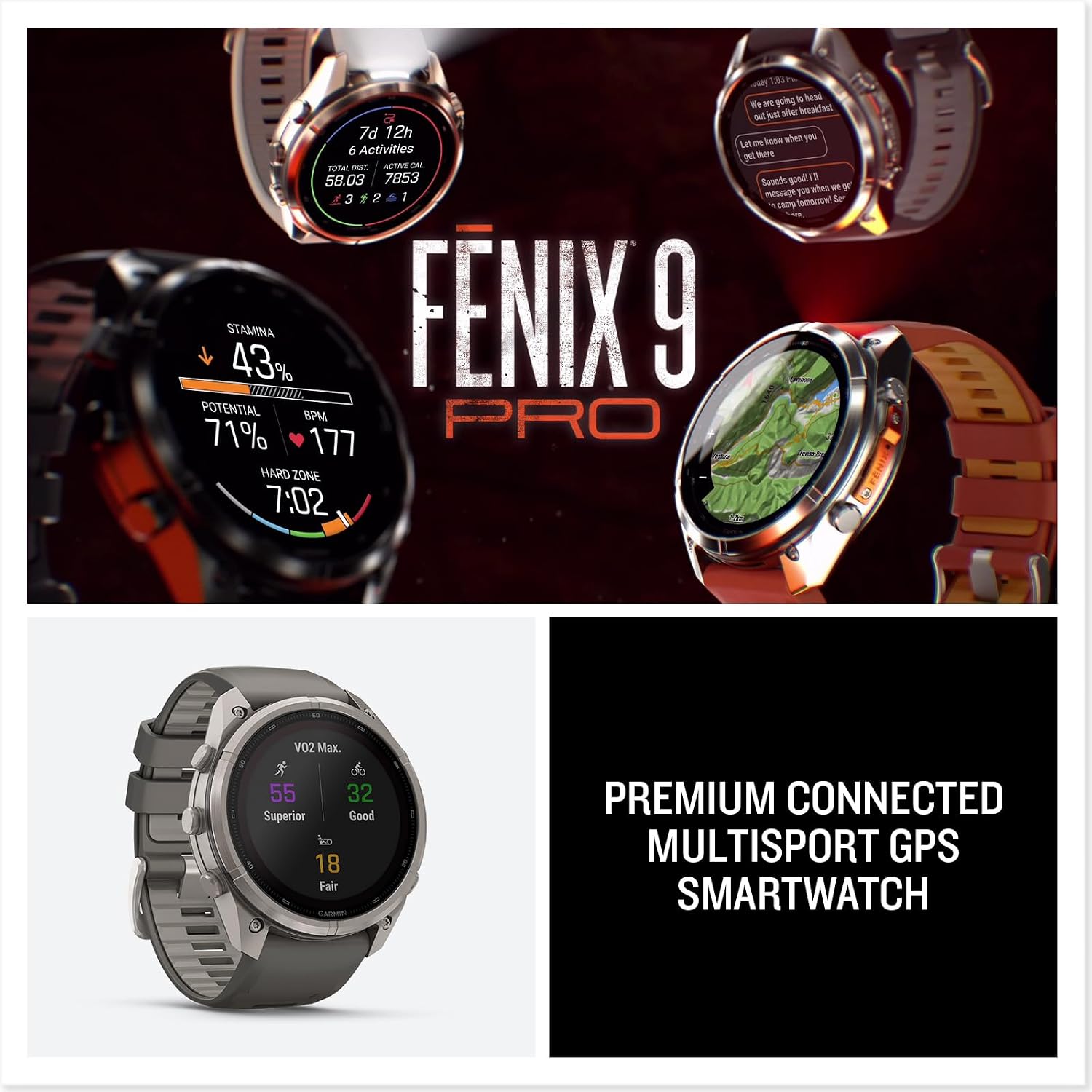 Garmin fenix 9 Pro Solar  inReach Titanium 51mm Graphite/Black_4