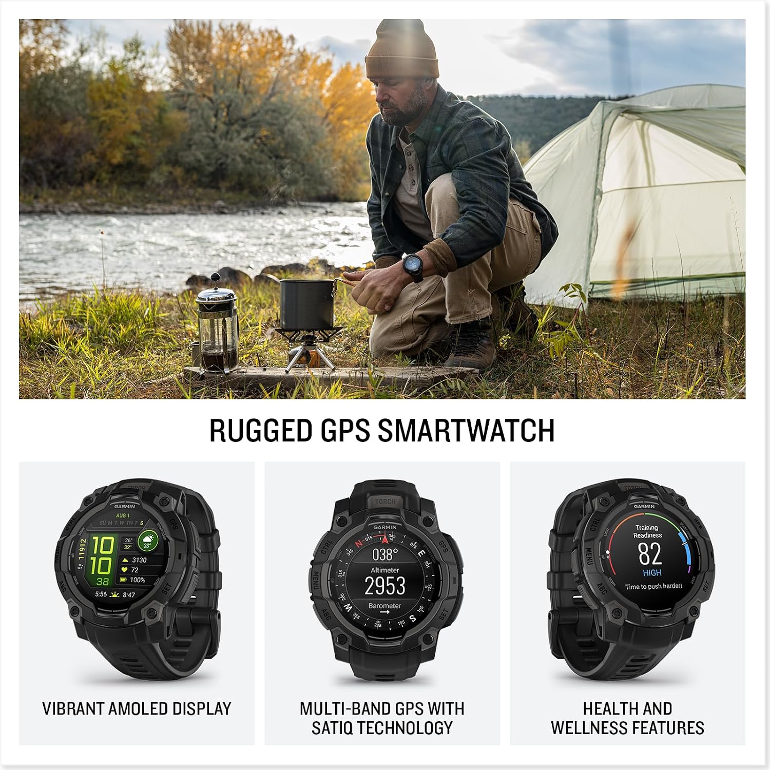 Garmin Instinct 3 AMOLED Rugged GPS Smartwatch 45mm_8