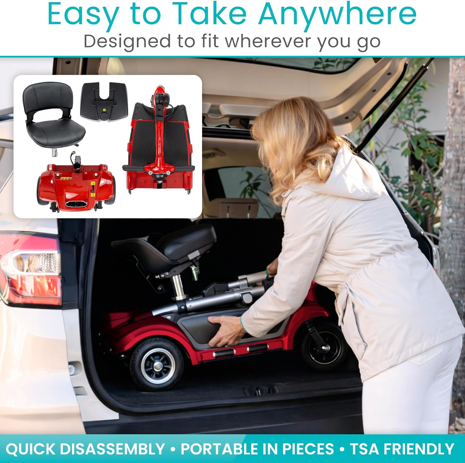 Vive 3 Wheel Mobility Scooter Electric Powered Mobile Wheelchair Device_7