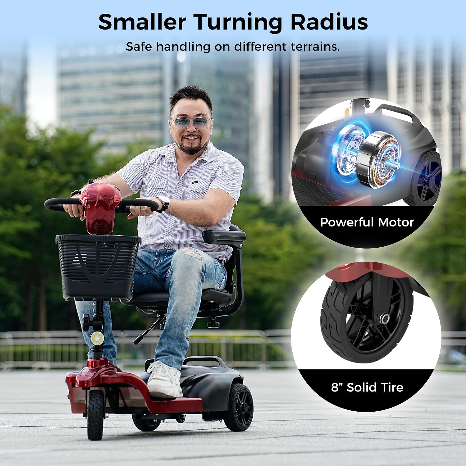 IScooter 3-Wheel Portable Mobility Scooter for Adults and Seniors_3