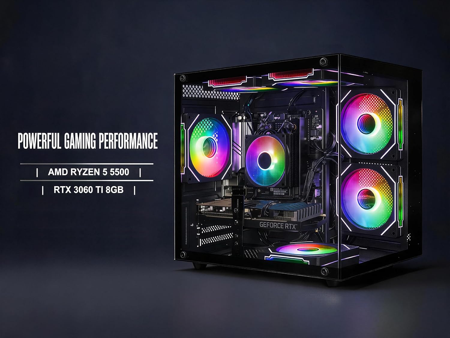 Gaming PC Prebuilt RTX 3060 Ti AMD Ryzen 5 5500 16GB RAM_6