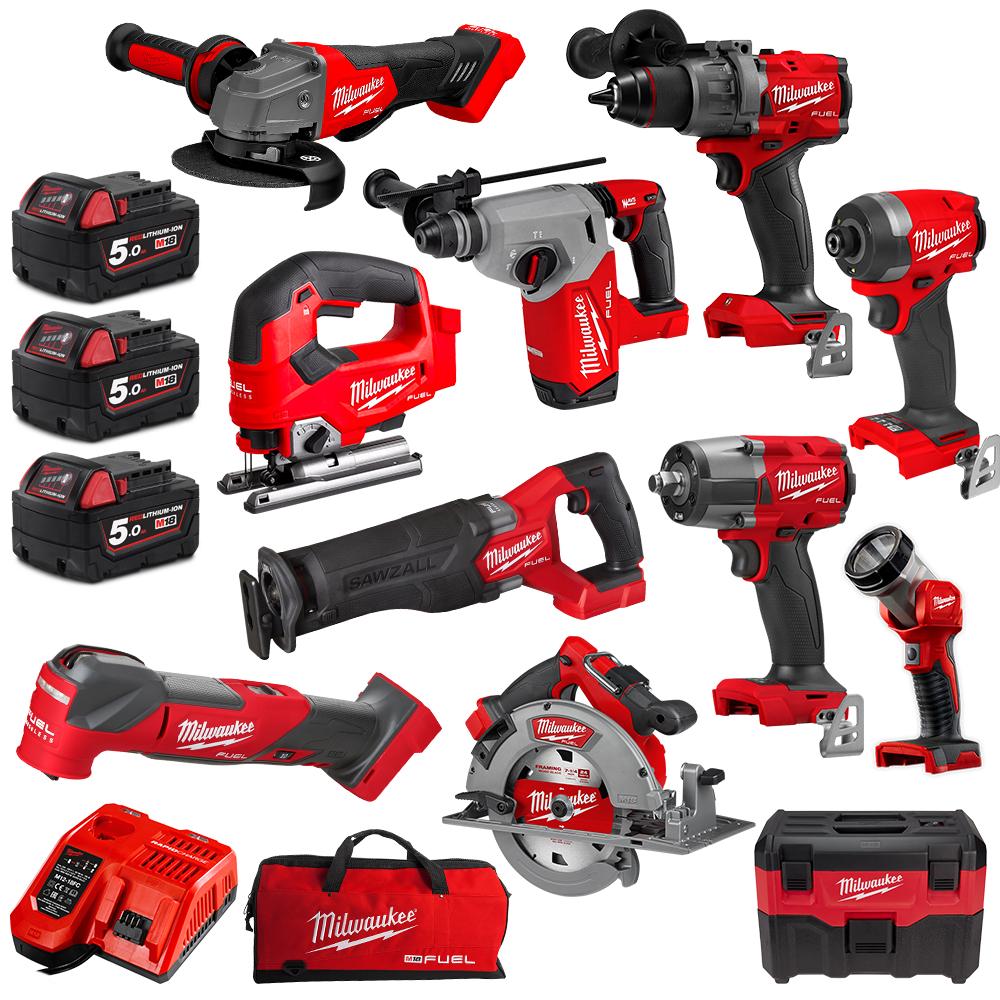 Milwaukee MILKIT40A Power Tool Kit 4 x 18v x 5Ah   HB8   2 x 12v x 2Ah REDLITHIUM Batteries 40pce_3