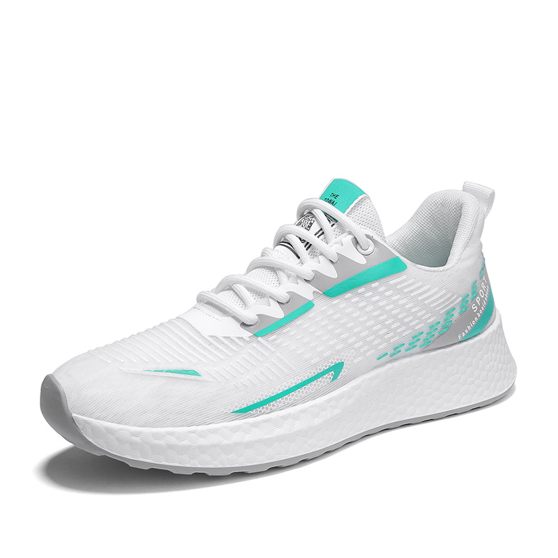 Light Weight Running Sporting Plain White Sport Shoes Fashion Trendy Casual Sneakers for Men_4