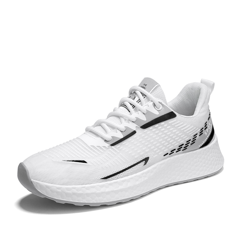 Light Weight Running Sporting Plain White Sport Shoes Fashion Trendy Casual Sneakers for Men_5