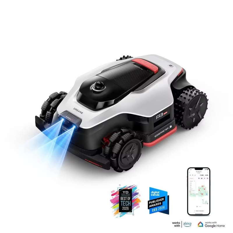 New DREAME A3 AWD 1000 Robot Lawn Mower, 360 3D LiDAR & AI Dual Vision Smart Robotic Mower For 0.25 Acre, 80% Slopes_2