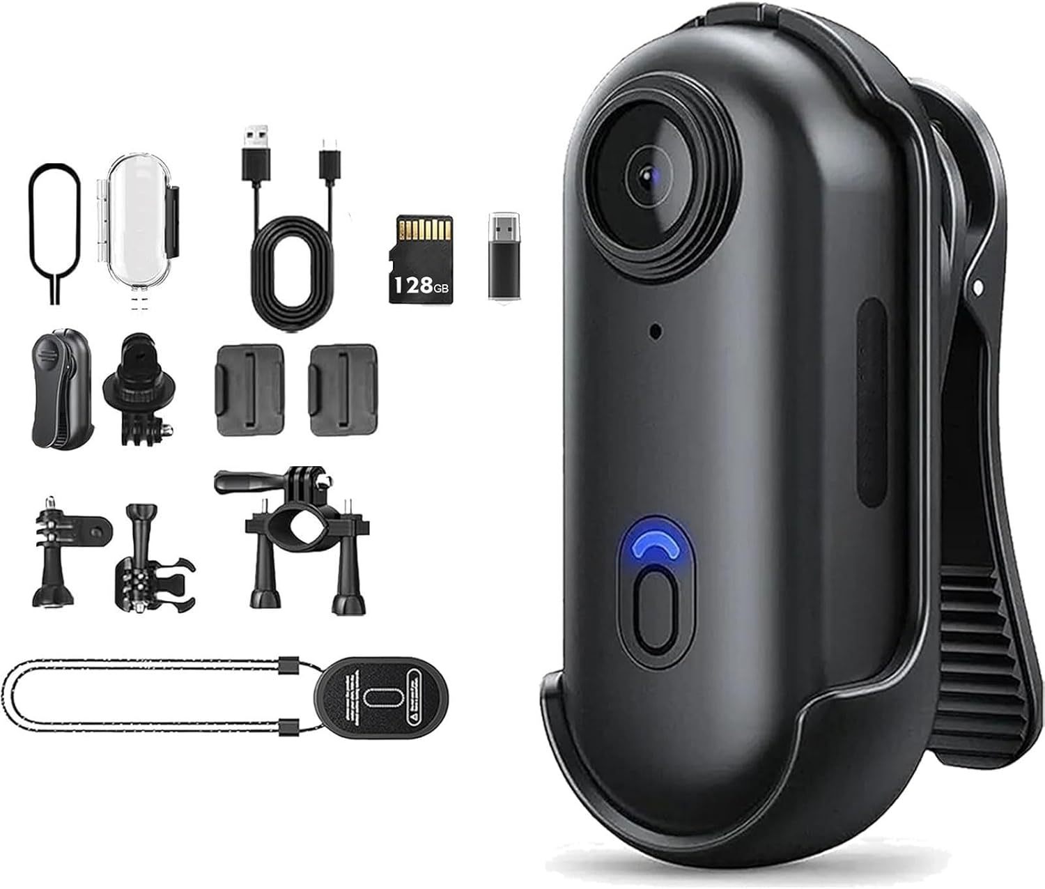 Hot-selling Mini Action Camera, 4K Thumb-sized Mini DV, WiFi Connected, with Lanyard and Clip_4