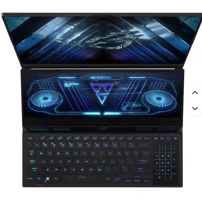 لابتوب الألعاب ASUS ROG Zephyrus Duo 16 - شاشة 16 بوصة QHD+، معالج i9 (بسرعة 3.3 جيجاهرتز)، ذاكرة RAM سعة 64 جيجابايت، سعة تخزين 1 تيرابايت، بطاقة رسومات GeForce، لون أسود.