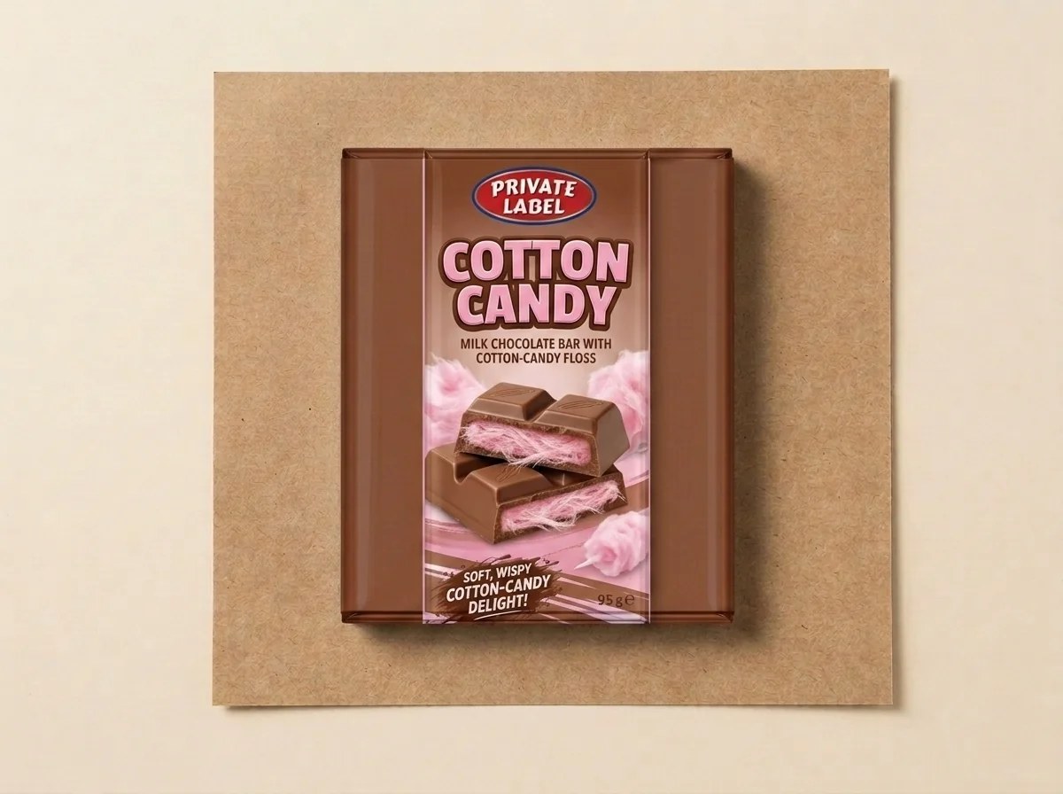 Milk chocolate bar with cotton-candy floss — Turkish Manufacturer_2
