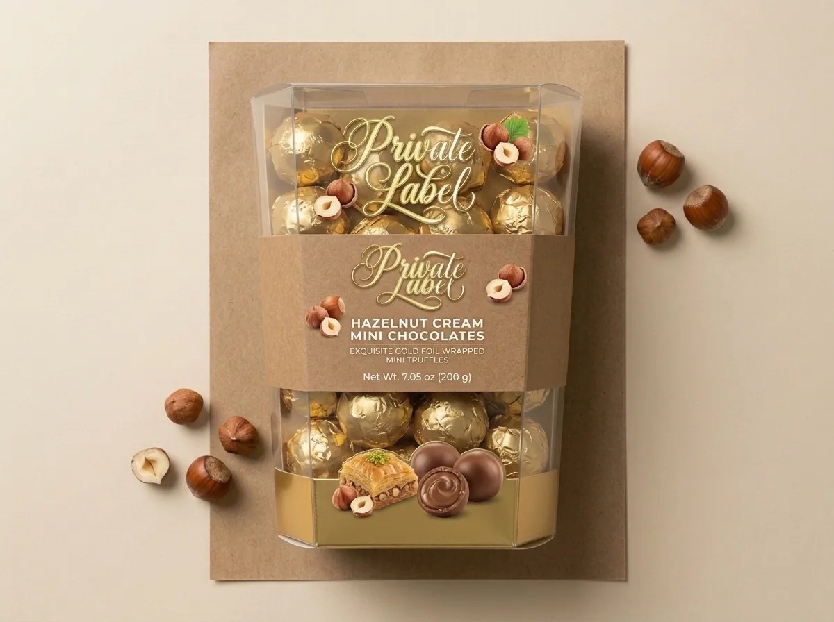 Mini chocolates with hazelnut cream and pieces — Turkish Manufacturer_2