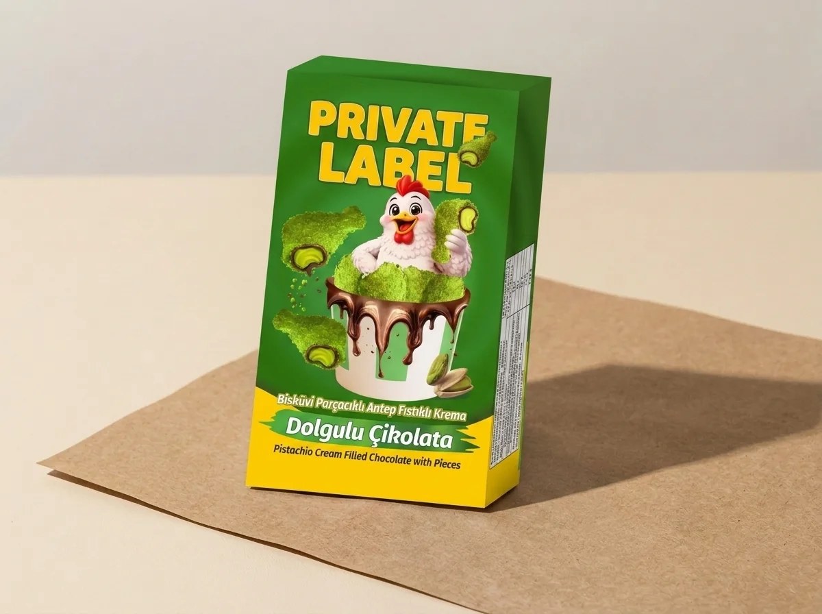 Chicken-leg figure chocolate, pistachio cream and biscuit pieces — Turkish Manufacturer_2