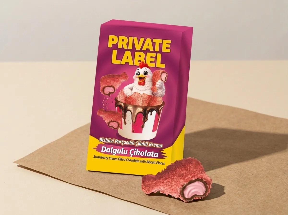 Chicken-leg figure chocolate, strawberry cream and biscuit pieces — Turkish Manufacturer_2
