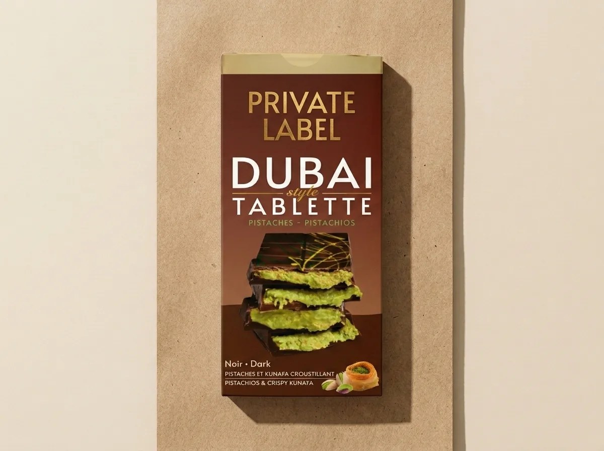 Pistachio-cream and kadayif bar, dark compound — Turkish Manufacturer_2
