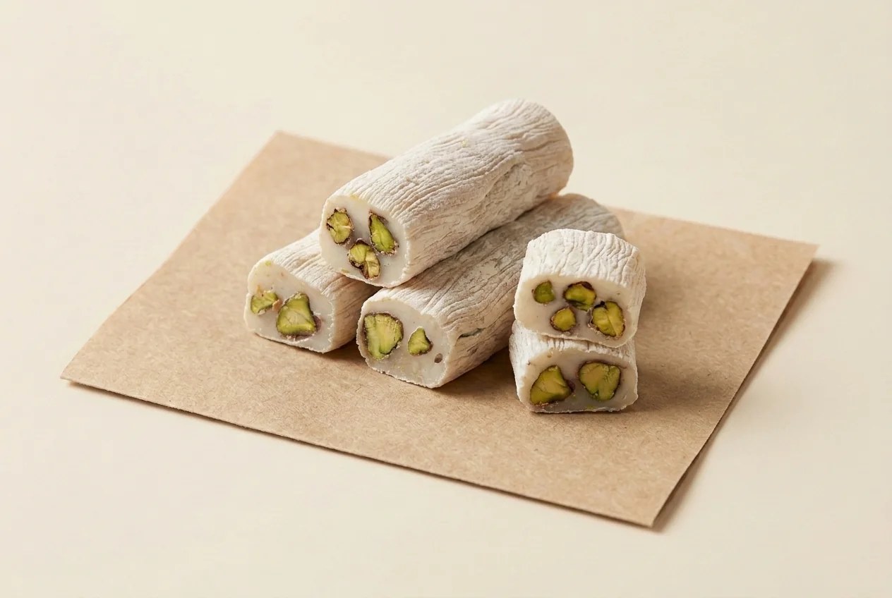 Pistachio finger roll, white coating Turkish delight — Turkish Manufacturer_2