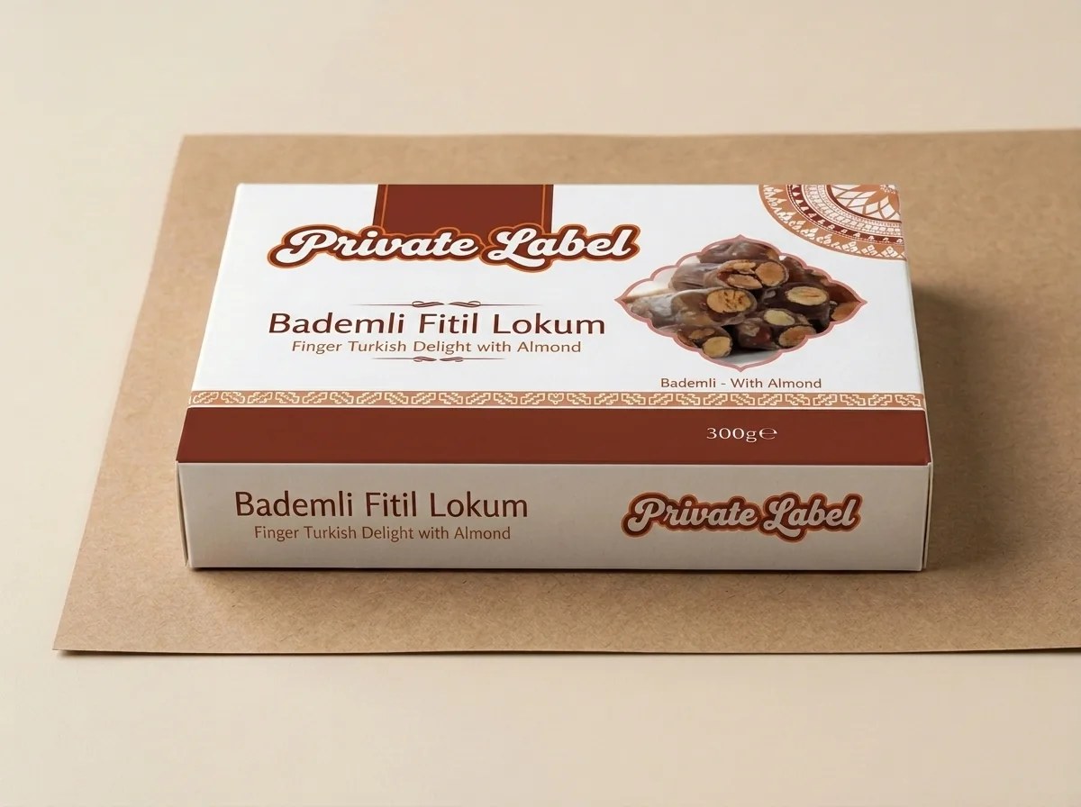 Almond finger roll, retail box Turkish delight — Turkish Manufacturer_2