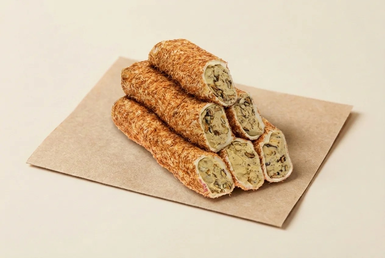 Kadayif coated almond cream roll lokum — Turkish Manufacturer_2