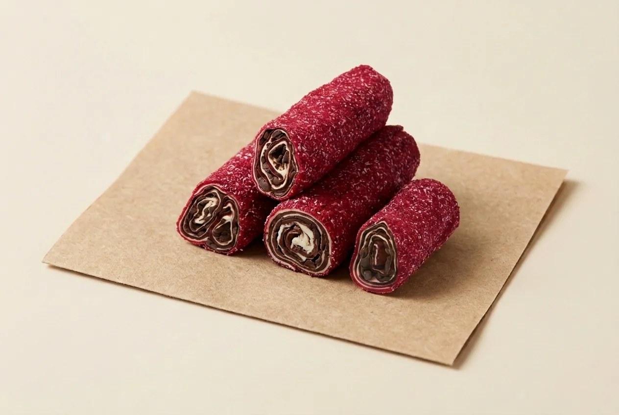 Red-coconut coated chocolate roulade lokum — Turkish Manufacturer_2