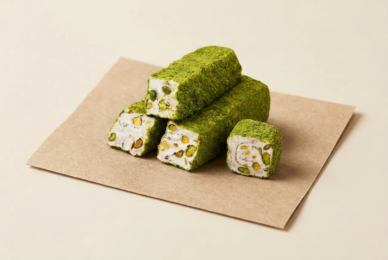 Ground-pistachio coated white pistachio royal lokum — Turkish Manufacturer_2