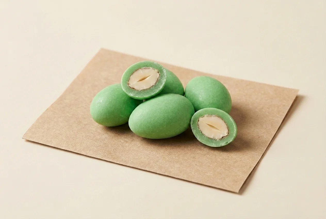 Sugar-coated almond, green dragée — Turkish Manufacturer_2