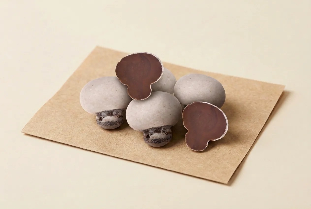 Praline-filled mushroom, white dragée — Turkish Manufacturer_2