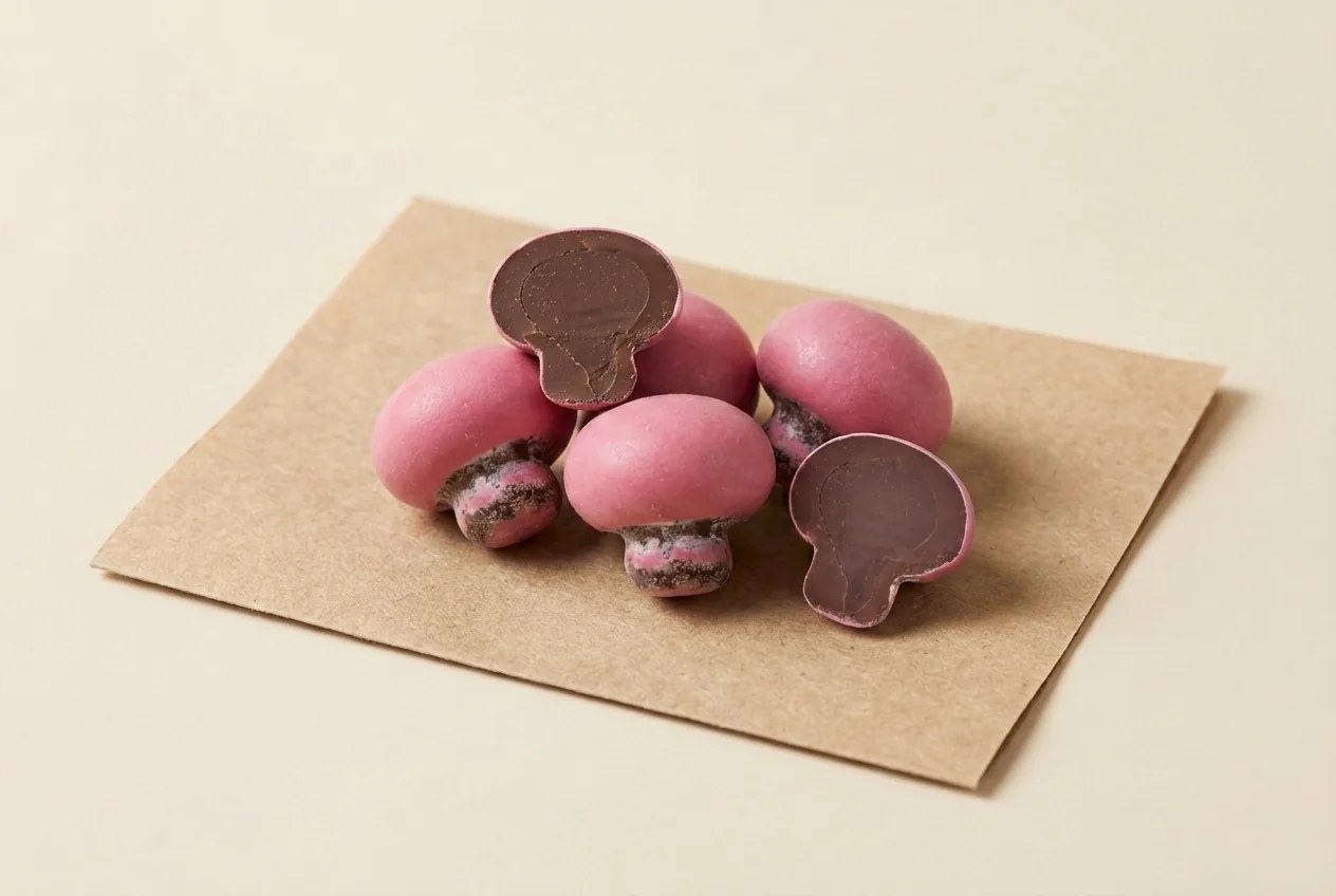 Praline-filled mushroom, pink dragée — Turkish Manufacturer_2