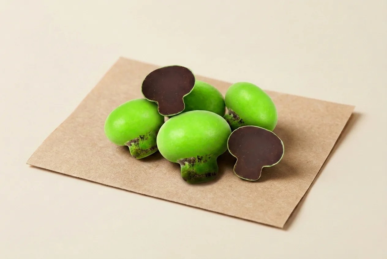 Praline-filled mushroom, green dragée — Turkish Manufacturer_2