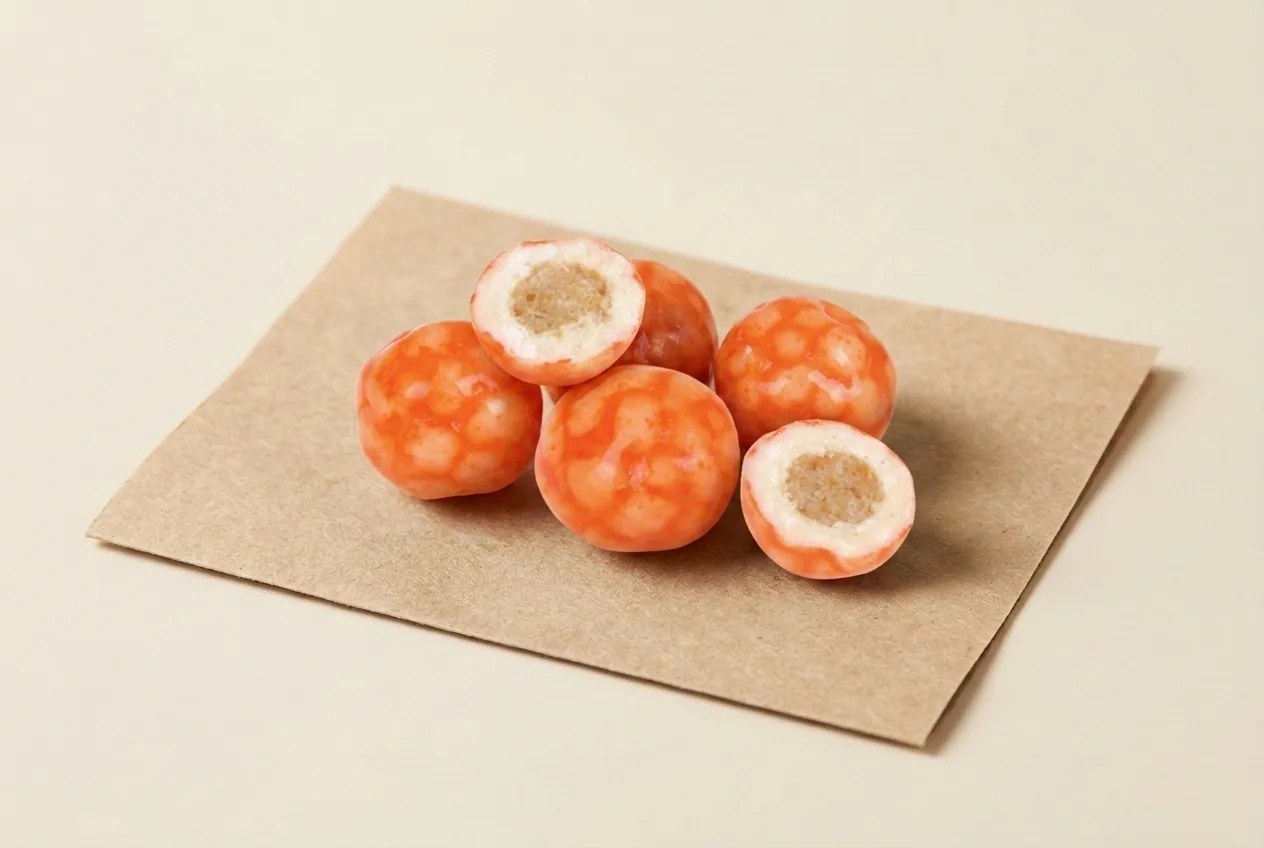 Puffed-rice dragée with popping candy, orange — Turkish Manufacturer_2