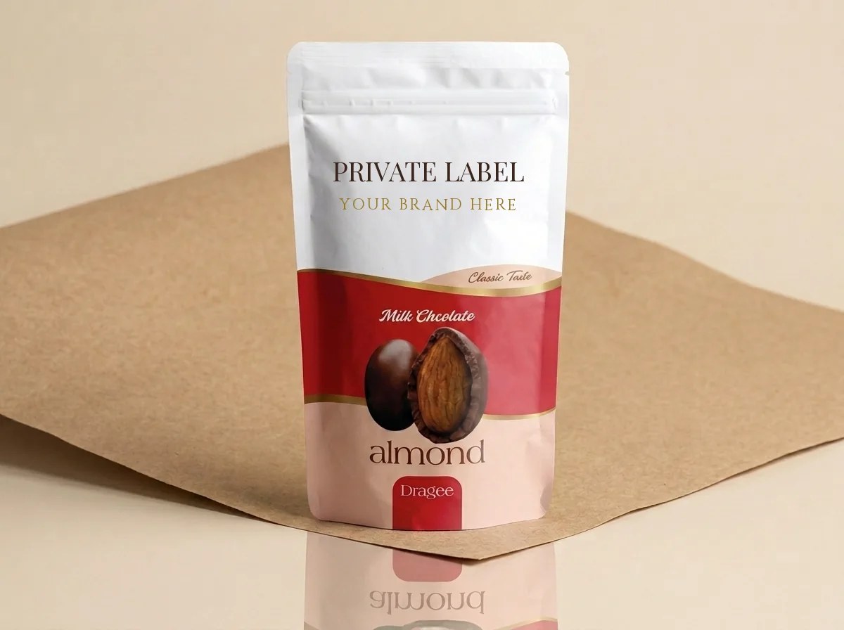 Milk-coated almond (80 g stand-up doypack, zip) dragée — Turkish Manufacturer_2