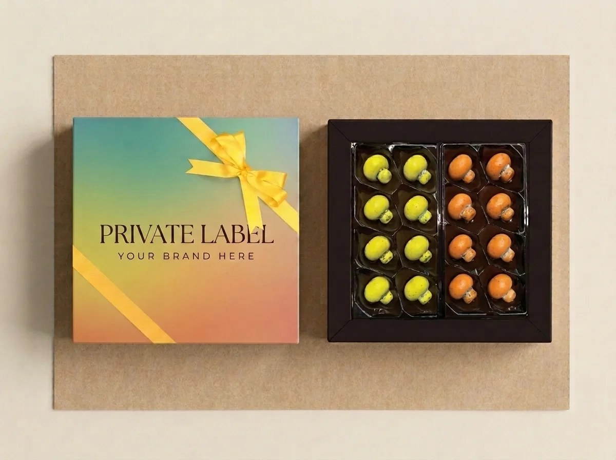 Praline-filled mushrooms, yellow and orange dragée — Turkish Manufacturer_2