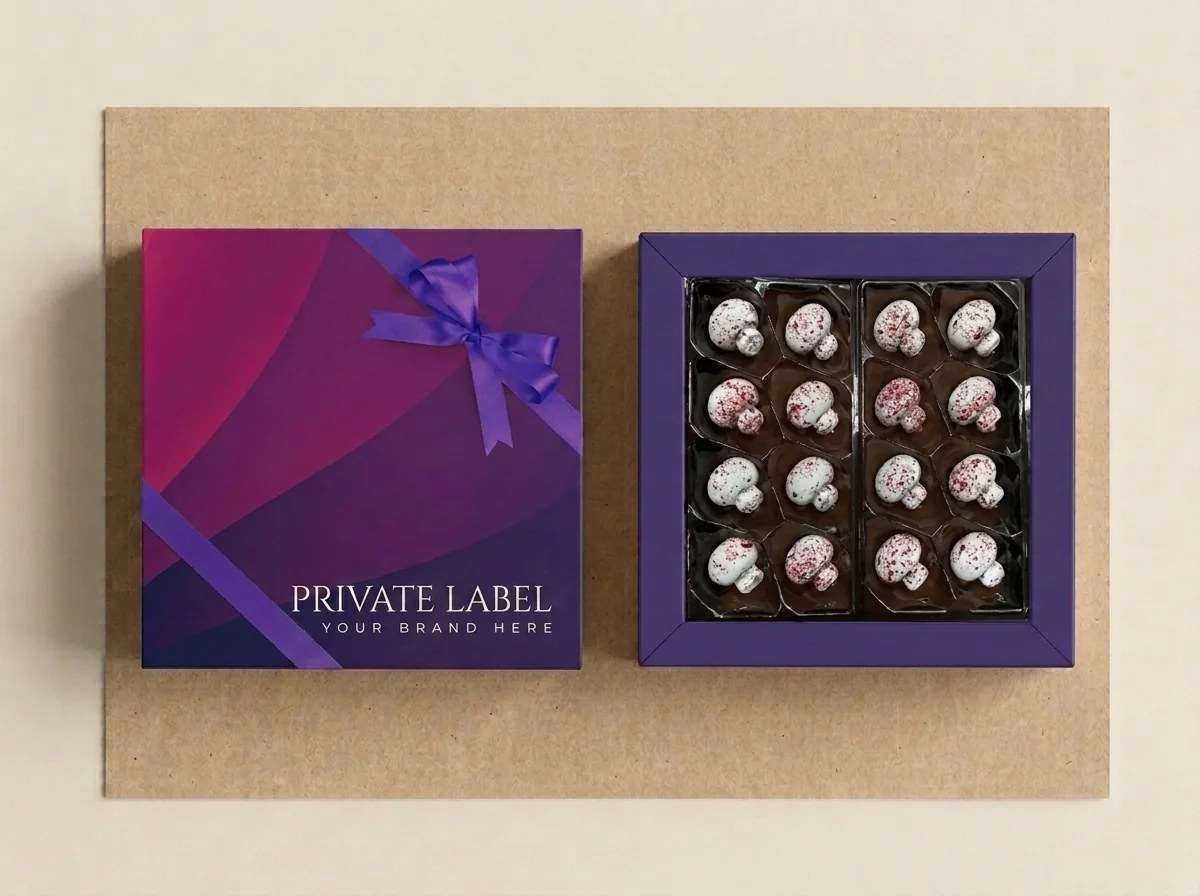 Sour-cherry-filled mushrooms, speckled (260 g gift box with window) dragée — Turkish Manufacturer_2