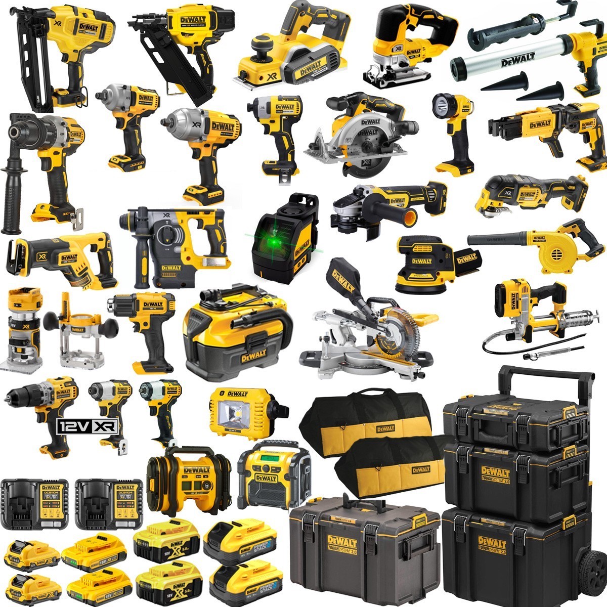 DeWALTs DEWKIT30X Power Tool Kit 8 x 12v and 18v Lithium Batteries 30pce_2