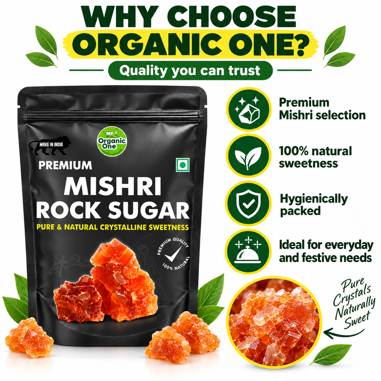 Organic One Rock Sugar | Crystal Mishri | Kallusakkare | Red 450 G- Pure Natural Sweetness For Health & Taste | kalsakkare_5